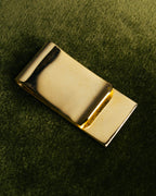 "Christian Dior" 70's-90's Gold tone striped inlay money clip