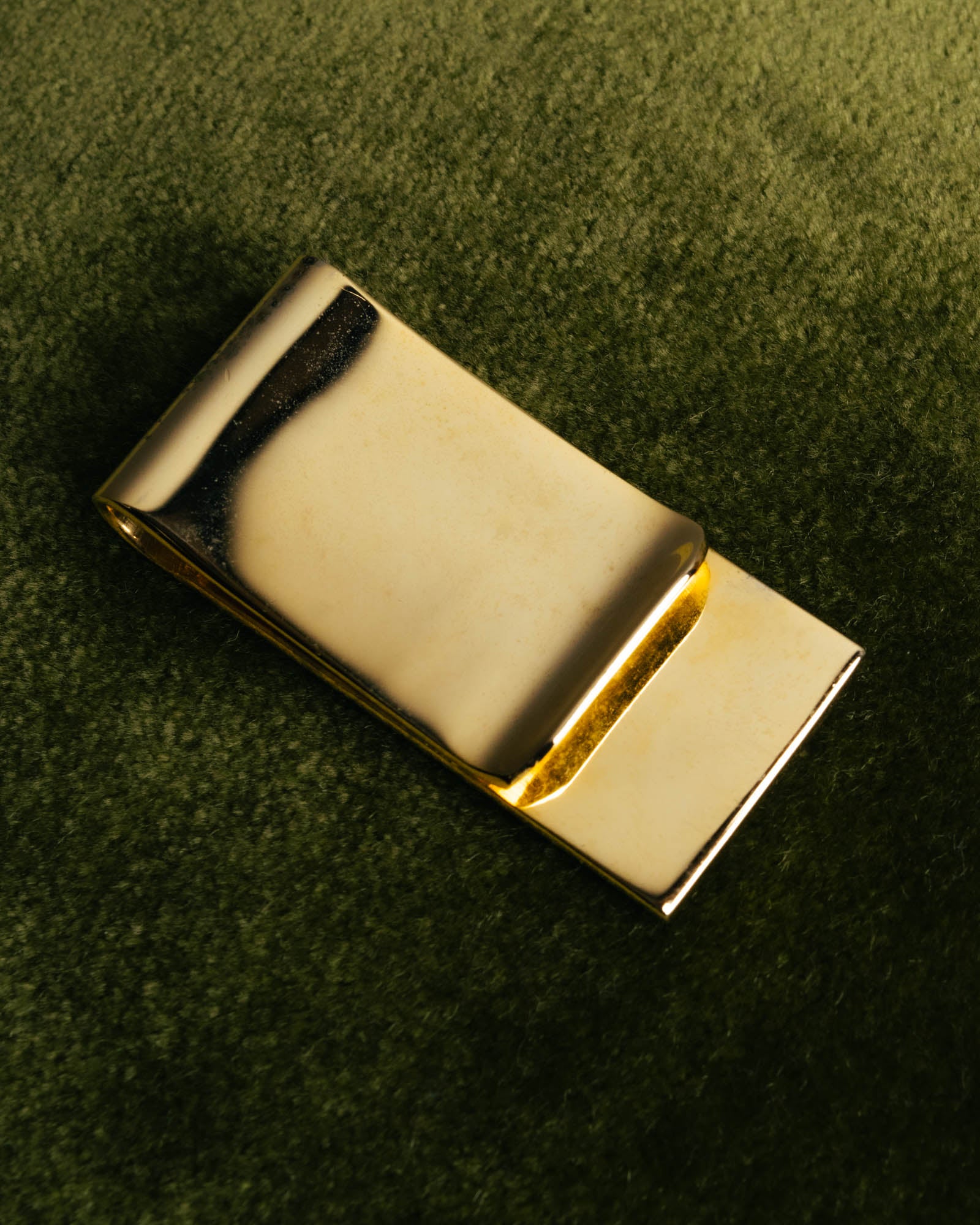 "Christian Dior" 70's-90's Gold tone striped inlay money clip