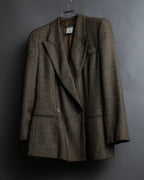 "GIORGIO ARMANI" Diamond pattern peak lapel double breasted tailored jacket