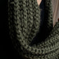 "EMPORIO ARMANI" Low gauge cable knit fringe design muffler