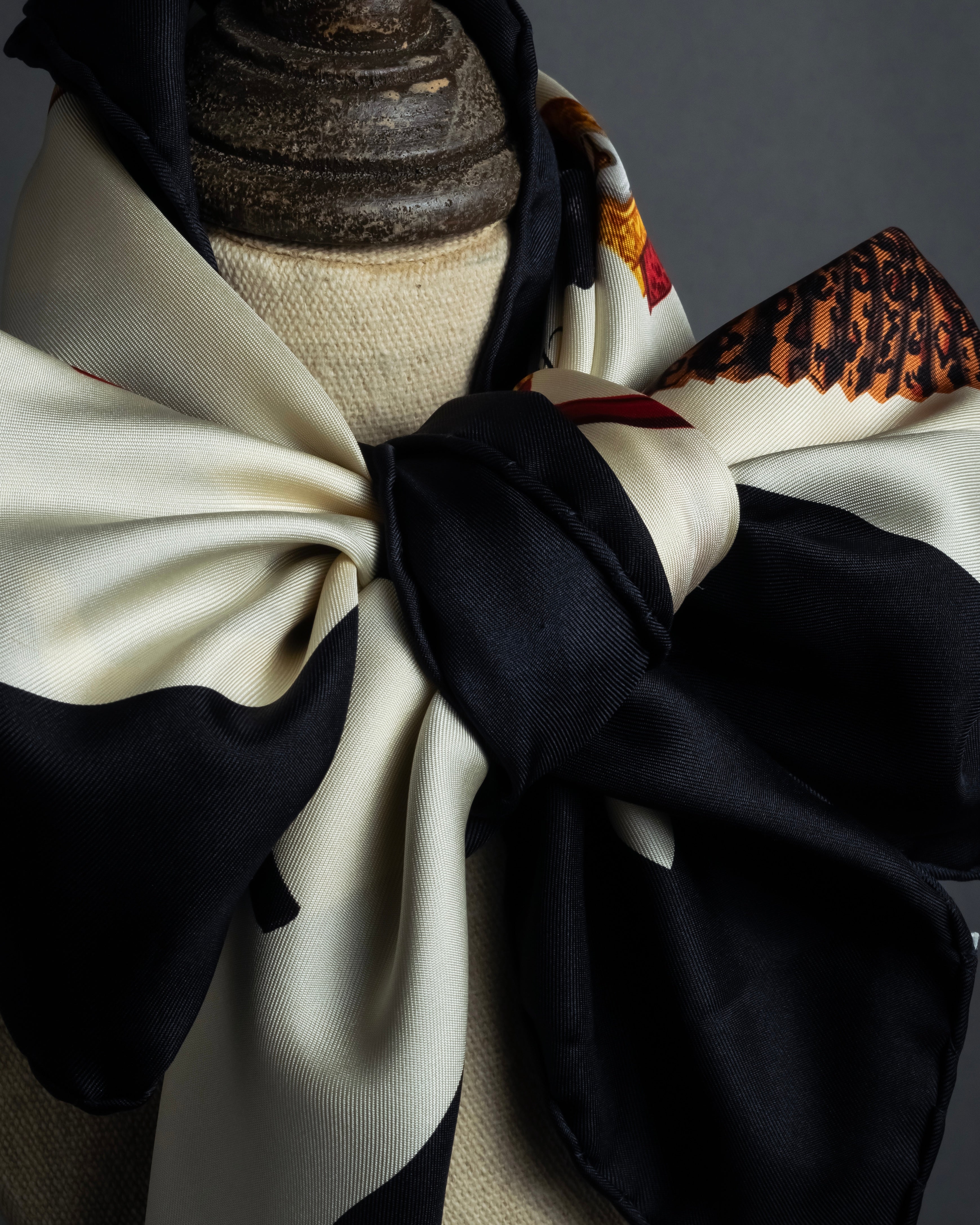 "Christian Dior" Parisian accessory motif silk scarf