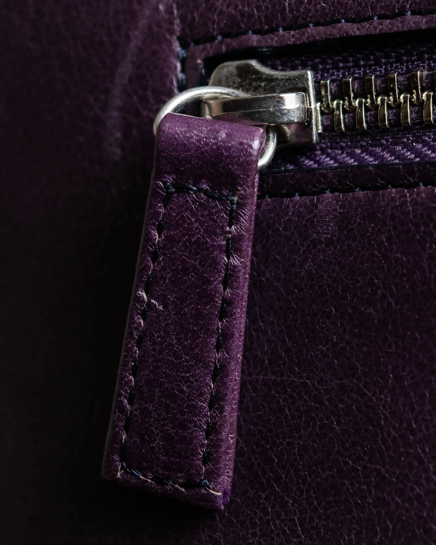 "JEAN PAUL GAULTIER" Horizontal star＆moon chain design purple leather bag