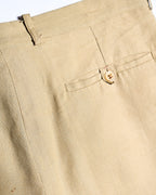 VINTAGE/ Linen Tasted 2 Tuck Trousers Light Beige