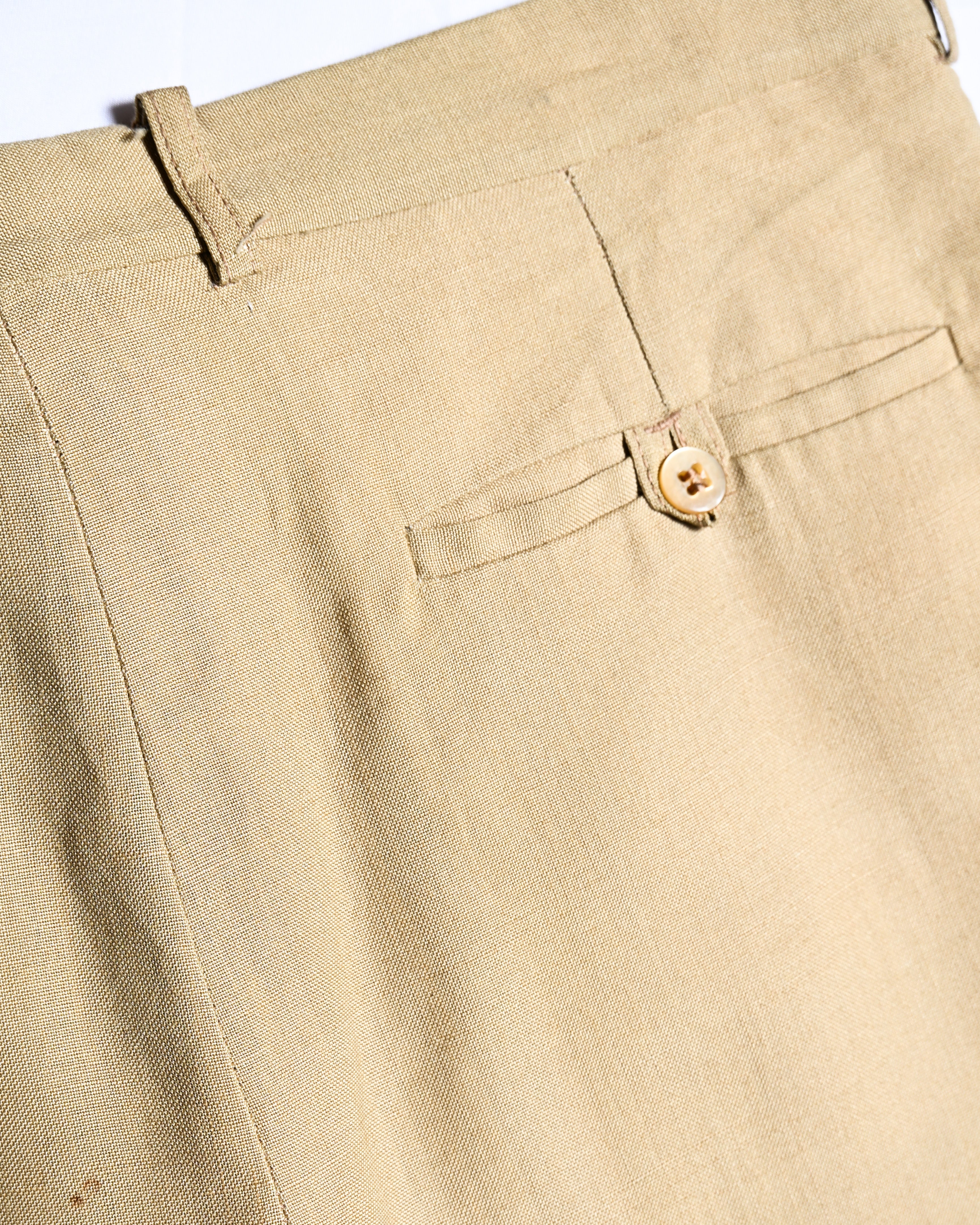 VINTAGE/ Linen Tasted 2 Tuck Trousers Light Beige