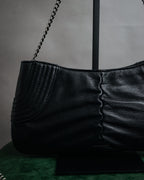“Salvatore Ferragamo” 2000’s Gathered leather chain shoulder bag