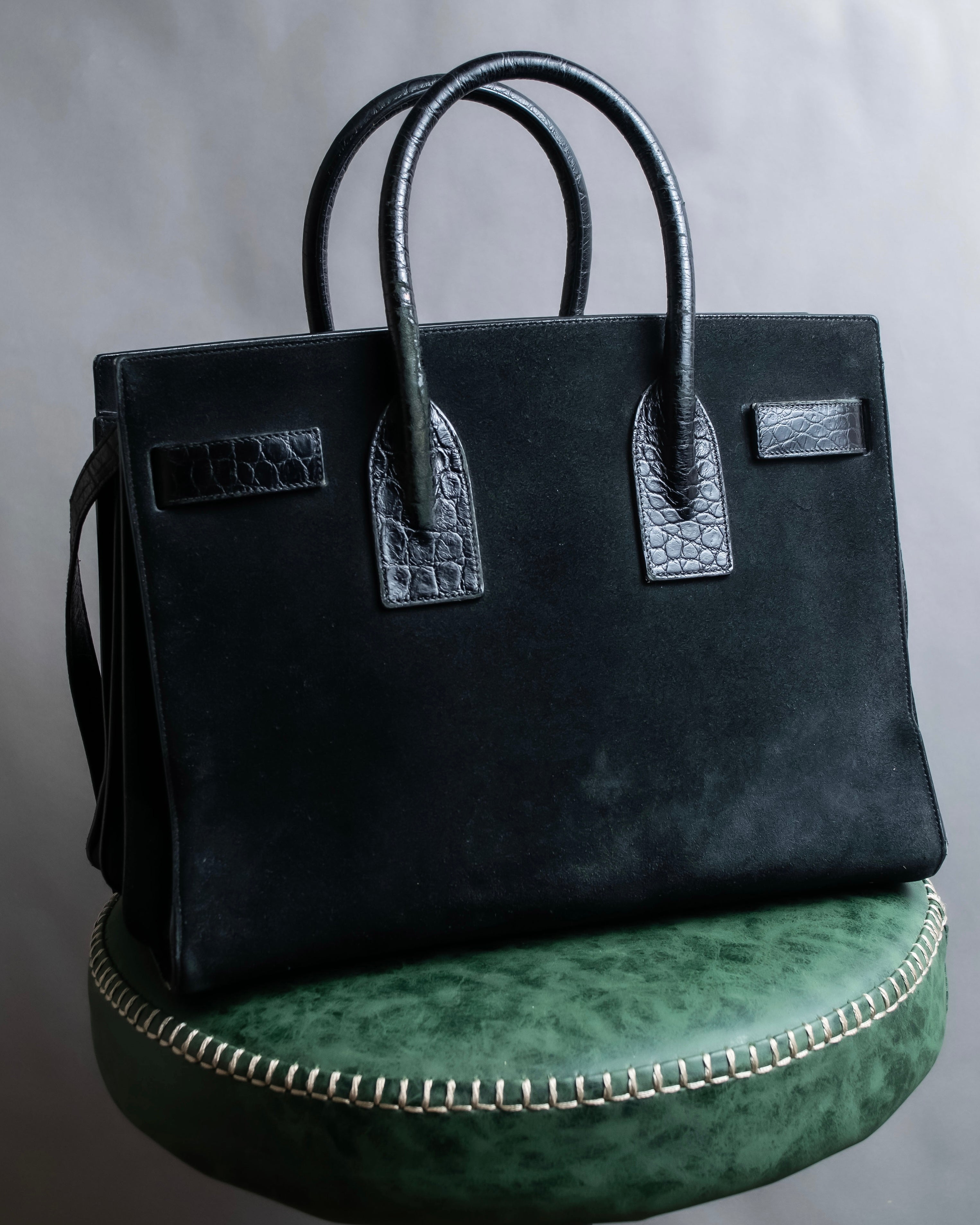 "Saint Laurent" Sac du Jour leather combination 2way bag