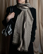 "GUCCI" GG monogram logo pattern fringe design stole