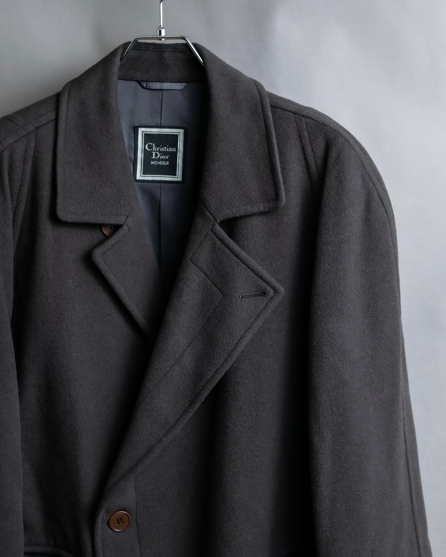 "CHRISTIAN DIOR MONSIEUR" Large lapel cashmere blend oversized mid length coat