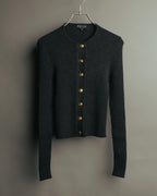 “GUCCI” 90’s-00’s Ribbed knit cardigan with gold buttons