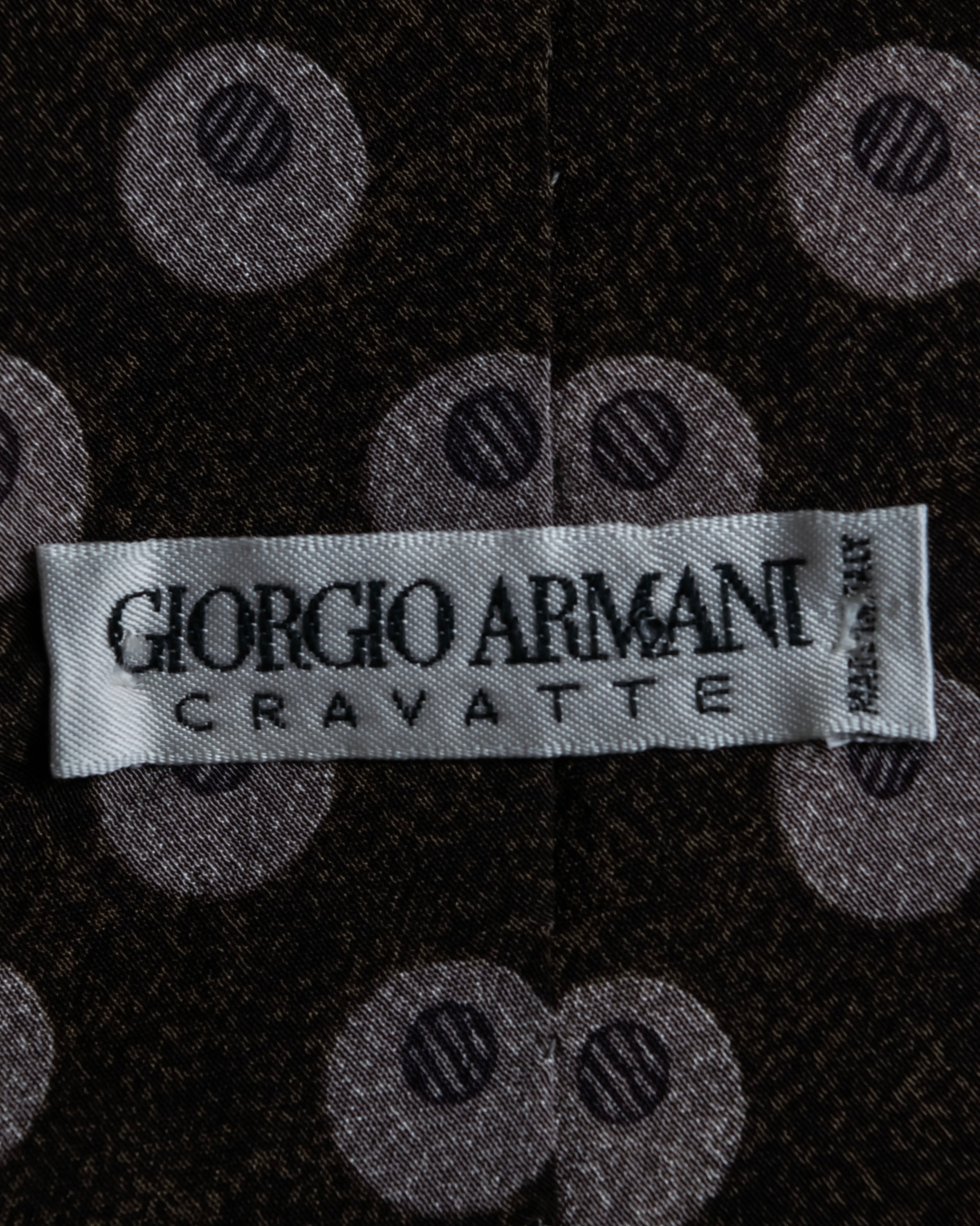 "GIORGIO ARMANI" Oval motif dot silk necktie