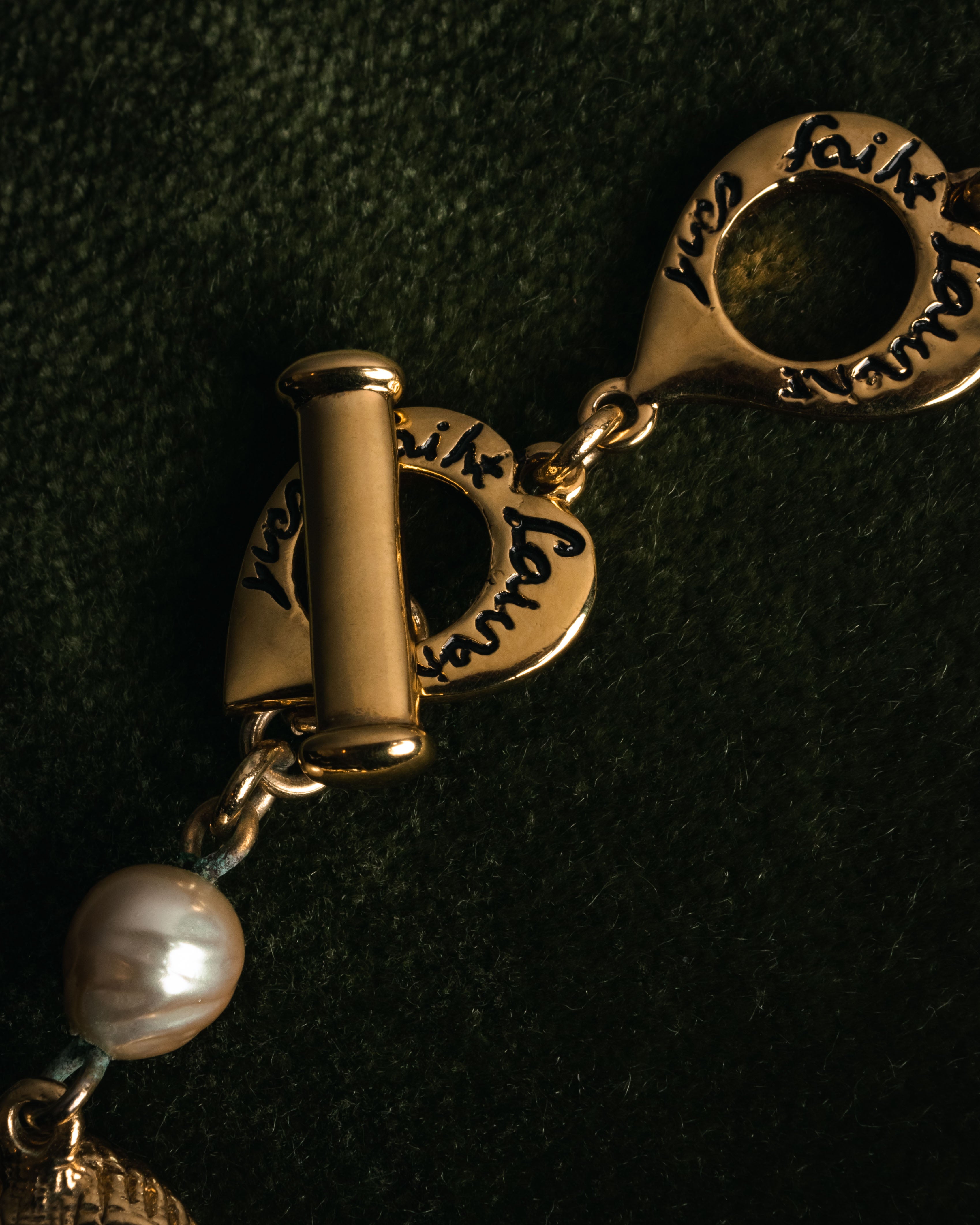“Yves Saint Laurent” 80’s-90’s Baroque pearl heart motif necklace