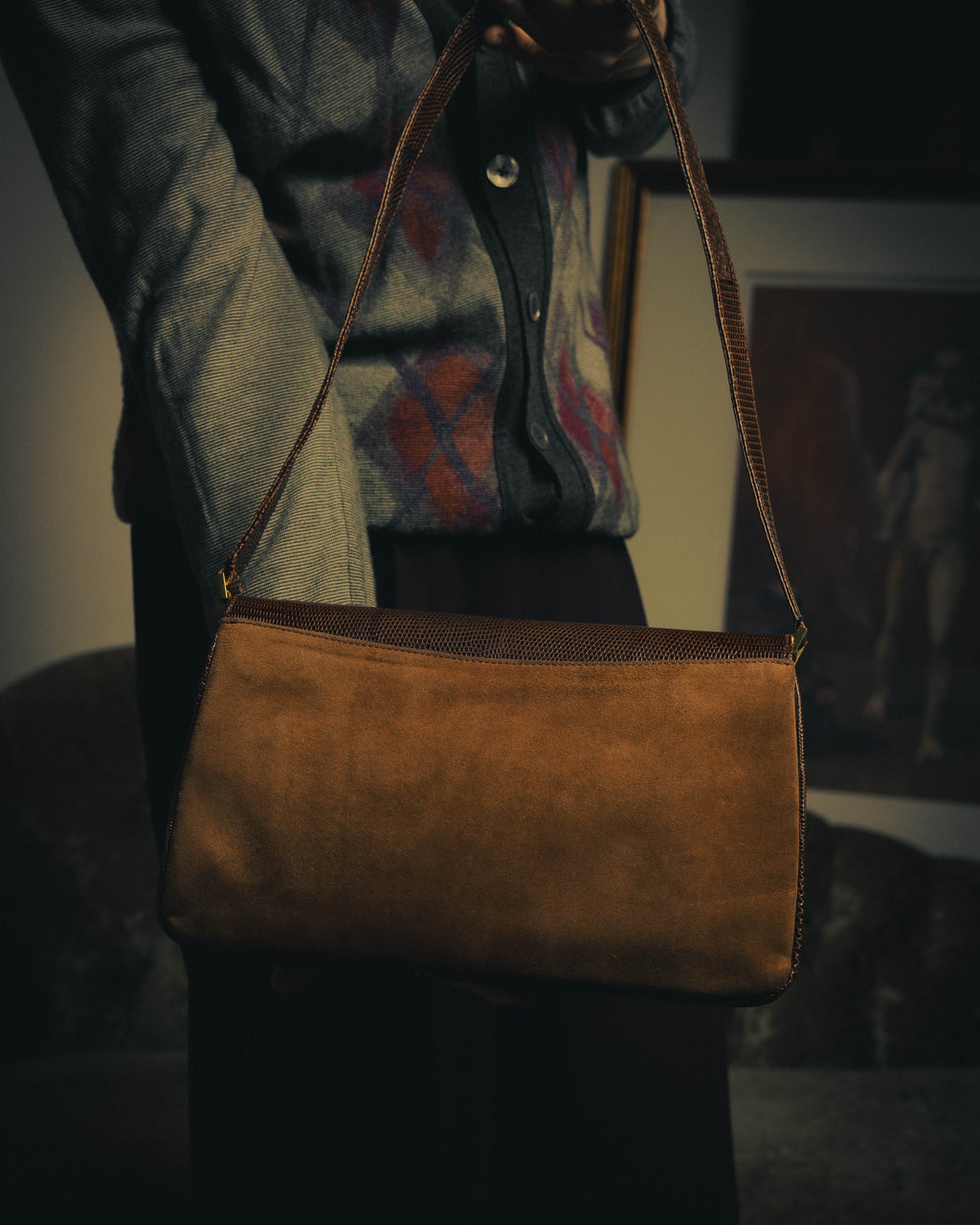 –SPECIAL– "GUCCI" 70's Classic horsebit shoulder bag