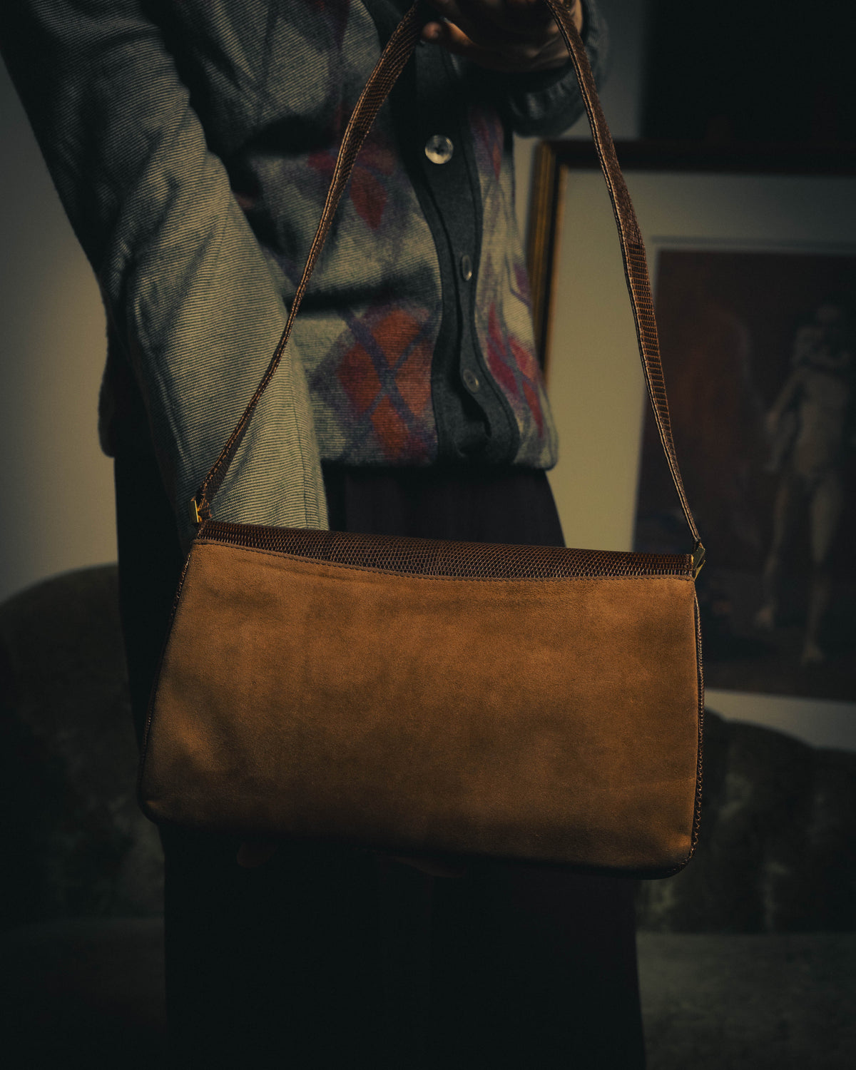 –SPECIAL– "GUCCI" 70's Classic horsebit shoulder bag