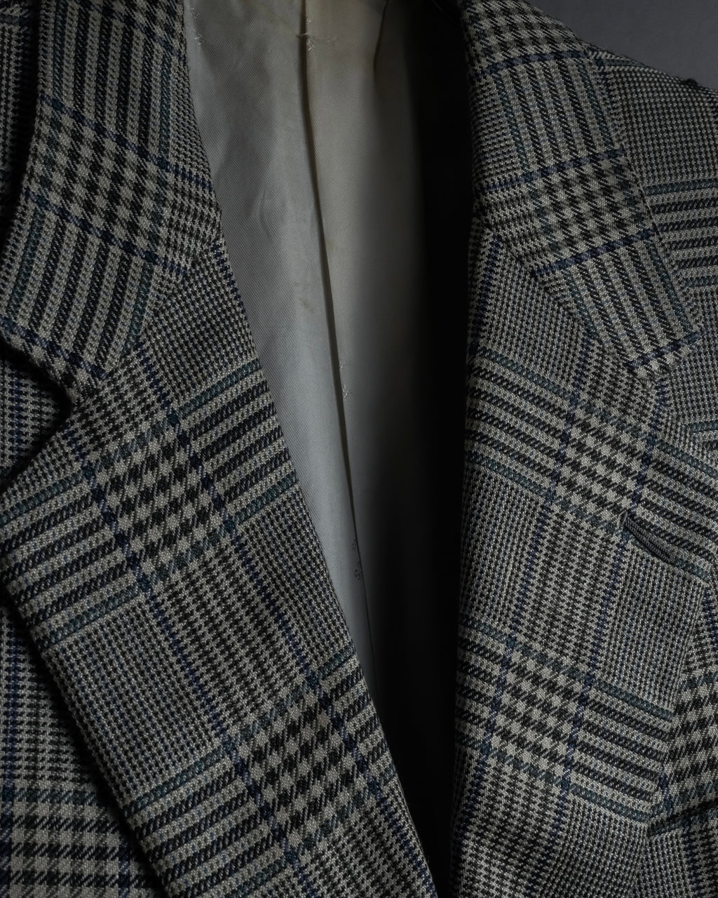 "HERMES" 90’s belvest silk wool linen peak lapel tailored jacket
