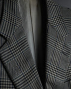 "HERMES" 90’s belvest silk wool linen peak lapel tailored jacket