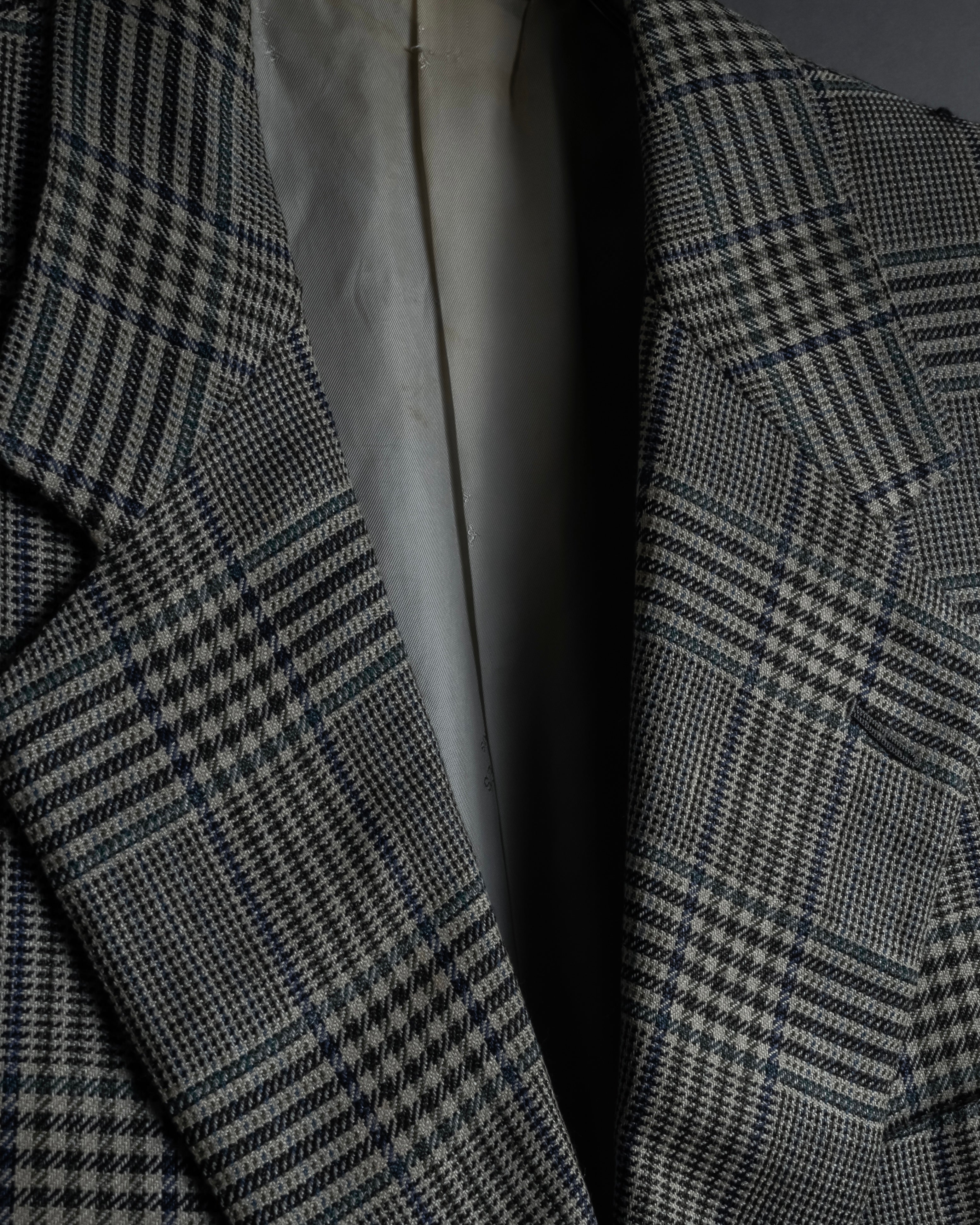 "HERMES" 90’s belvest silk wool linen peak lapel tailored jacket