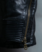 Leather Diagonal Single Jacket