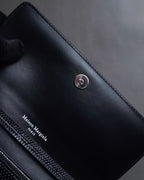 "MAISON MARGIELA" Check pattern gradient design chain shoulder leather wallet bag