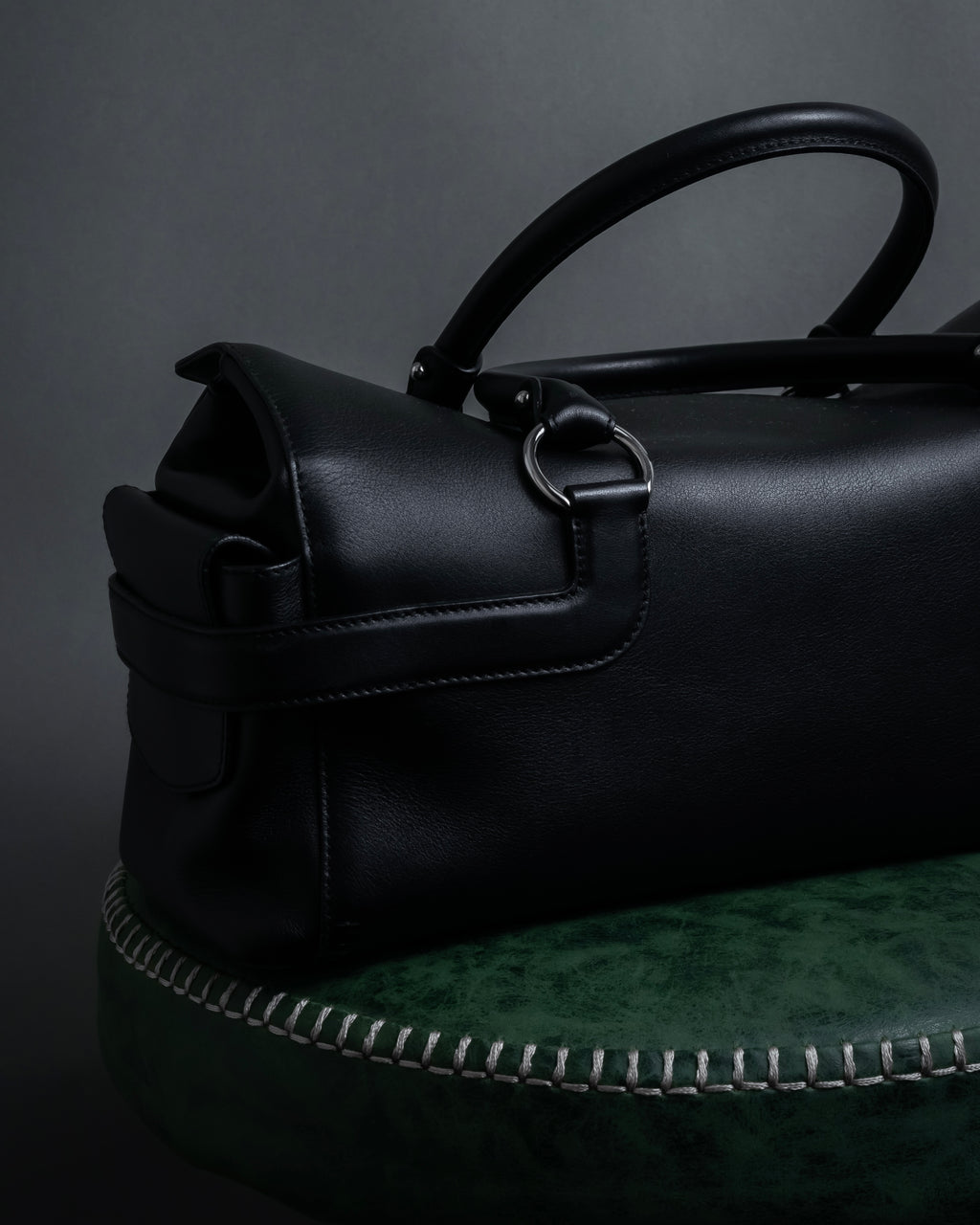 "Salvatore Ferragamo" Gancini motif design leather bowling bag