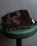 "Christian Dior  Patchwork logo detail fringe long muffler