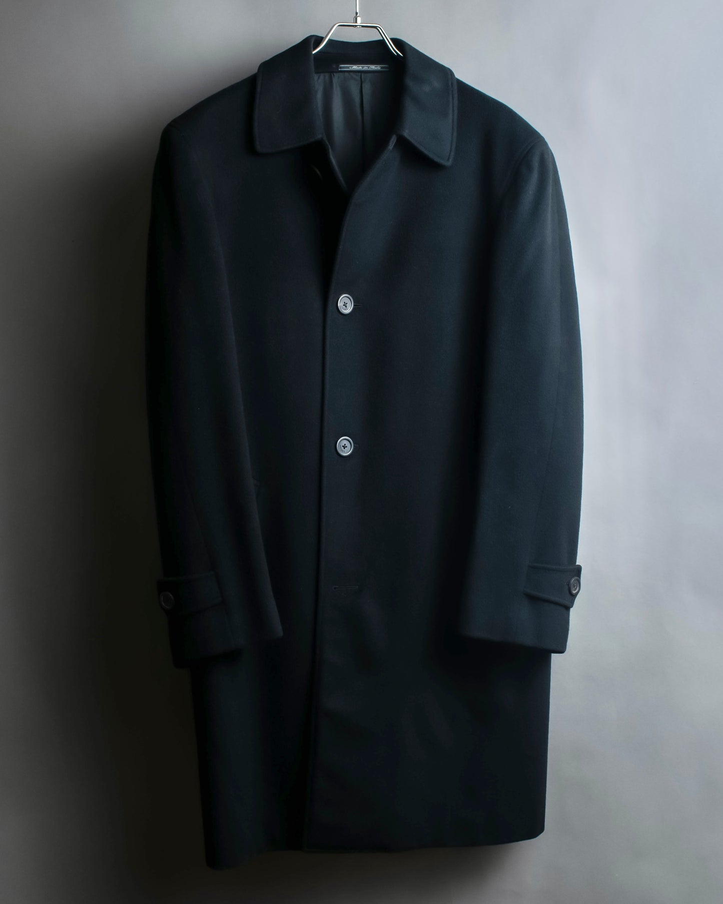 "GIANNI VERSACE" Structured silhouette wool soutien coat