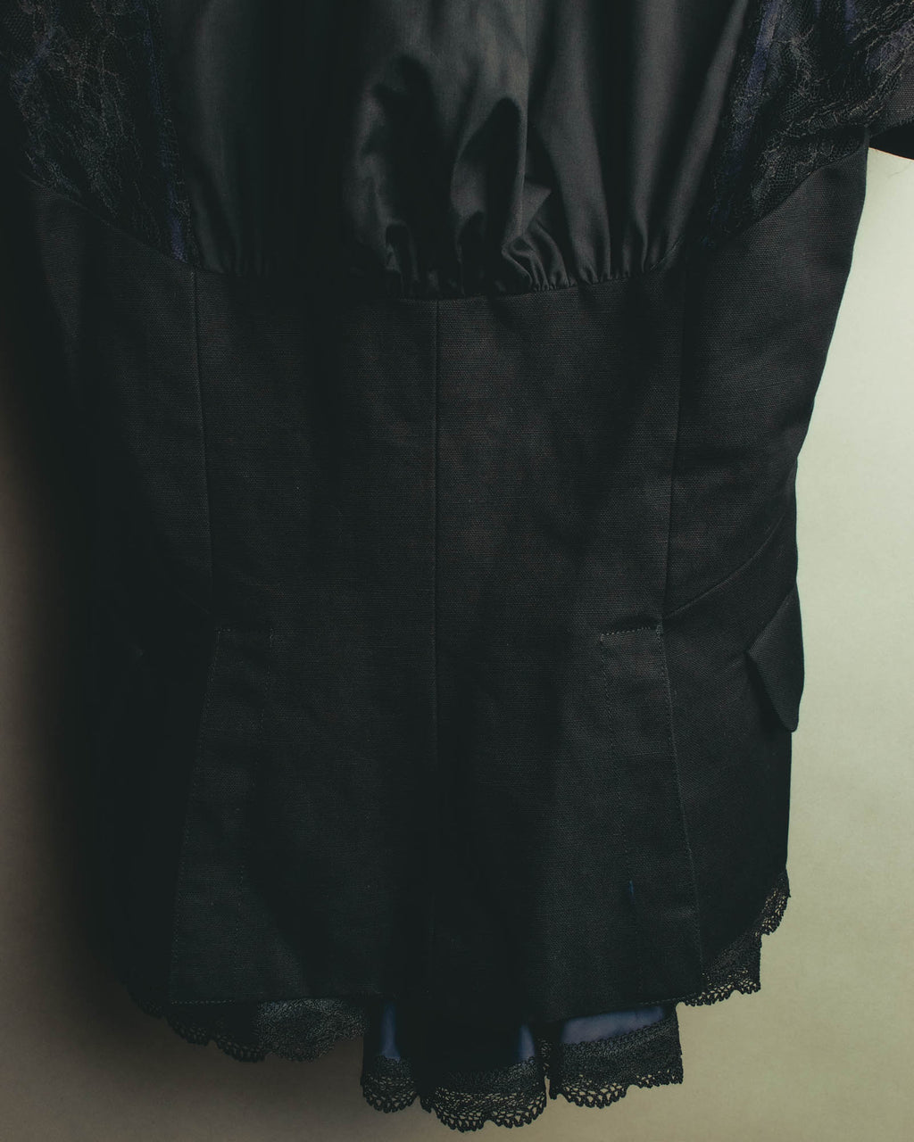"sacai" 10's Layered lace-panel shirt blouse