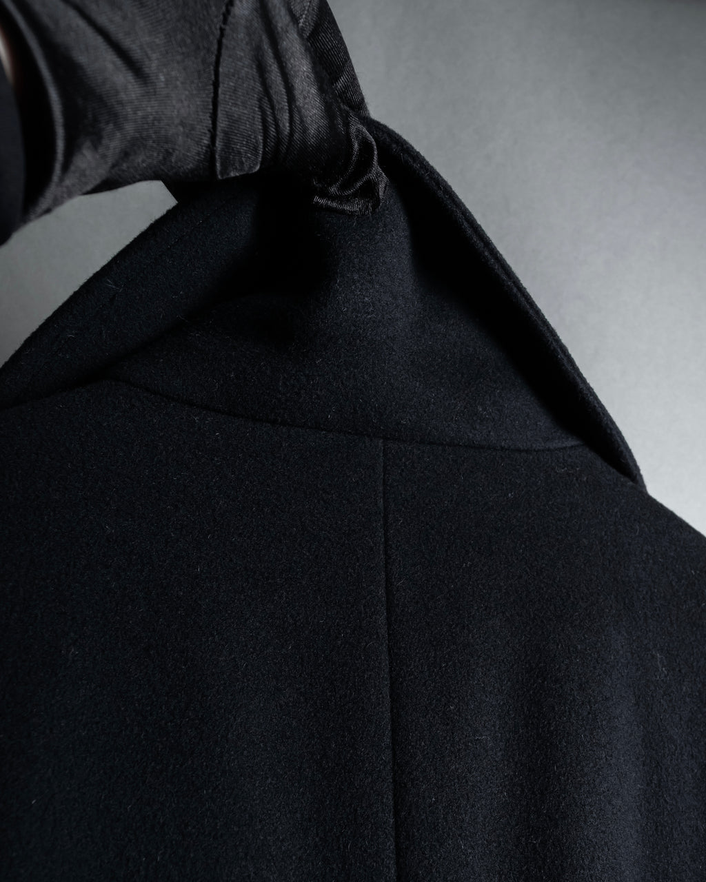 "BURBERRY" Belted design stand collar cashmere mix long coat