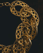 -SPECIAL- “Christian Dior” 70’s-90’s Sculptural openwork gold tone chain bracelet