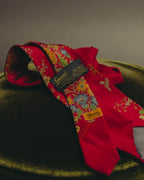 "GUCCI" 70's-80's Floral silk scarf tie
