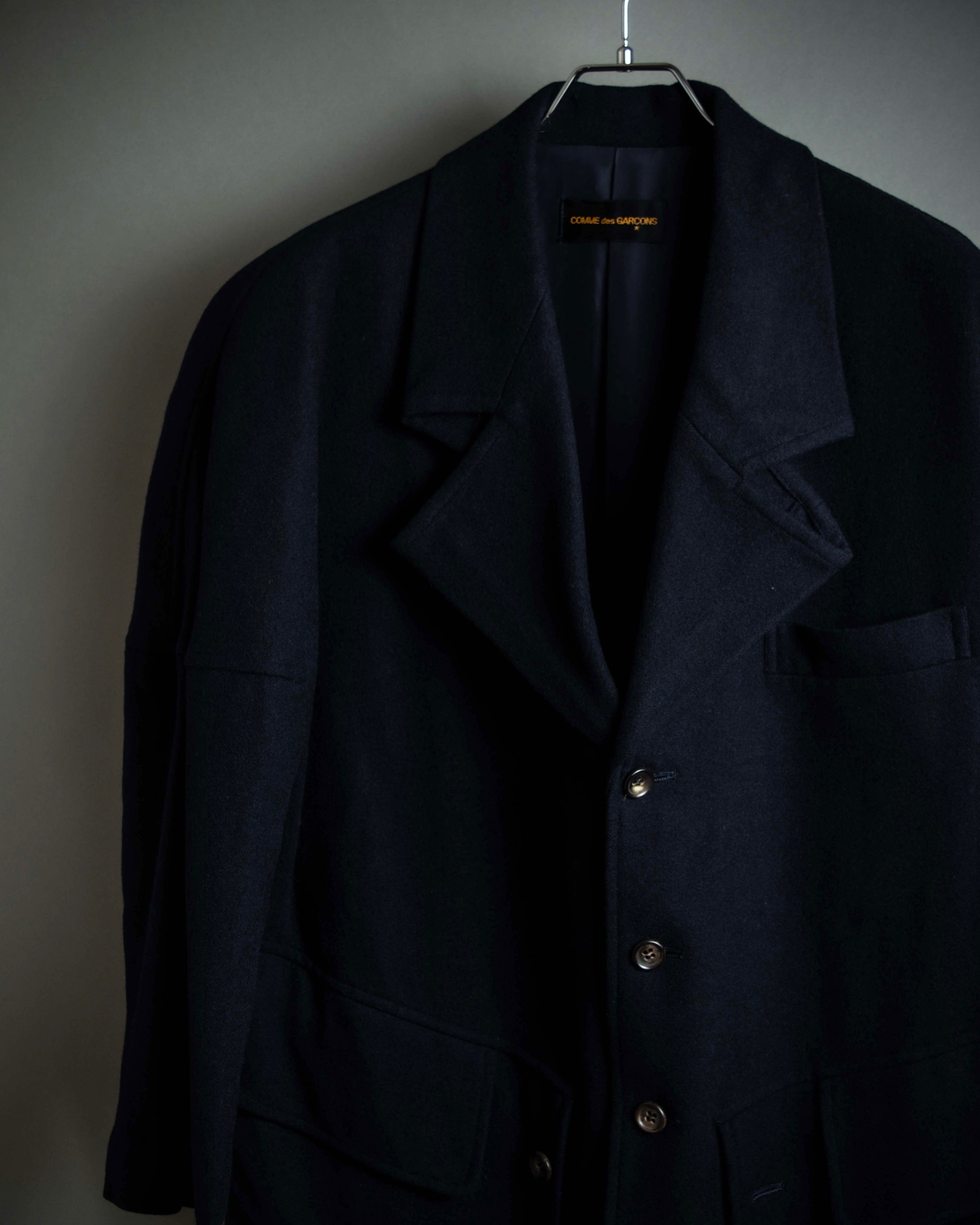 "COMME des GARCONS" 90's Front panel docking design chester coat