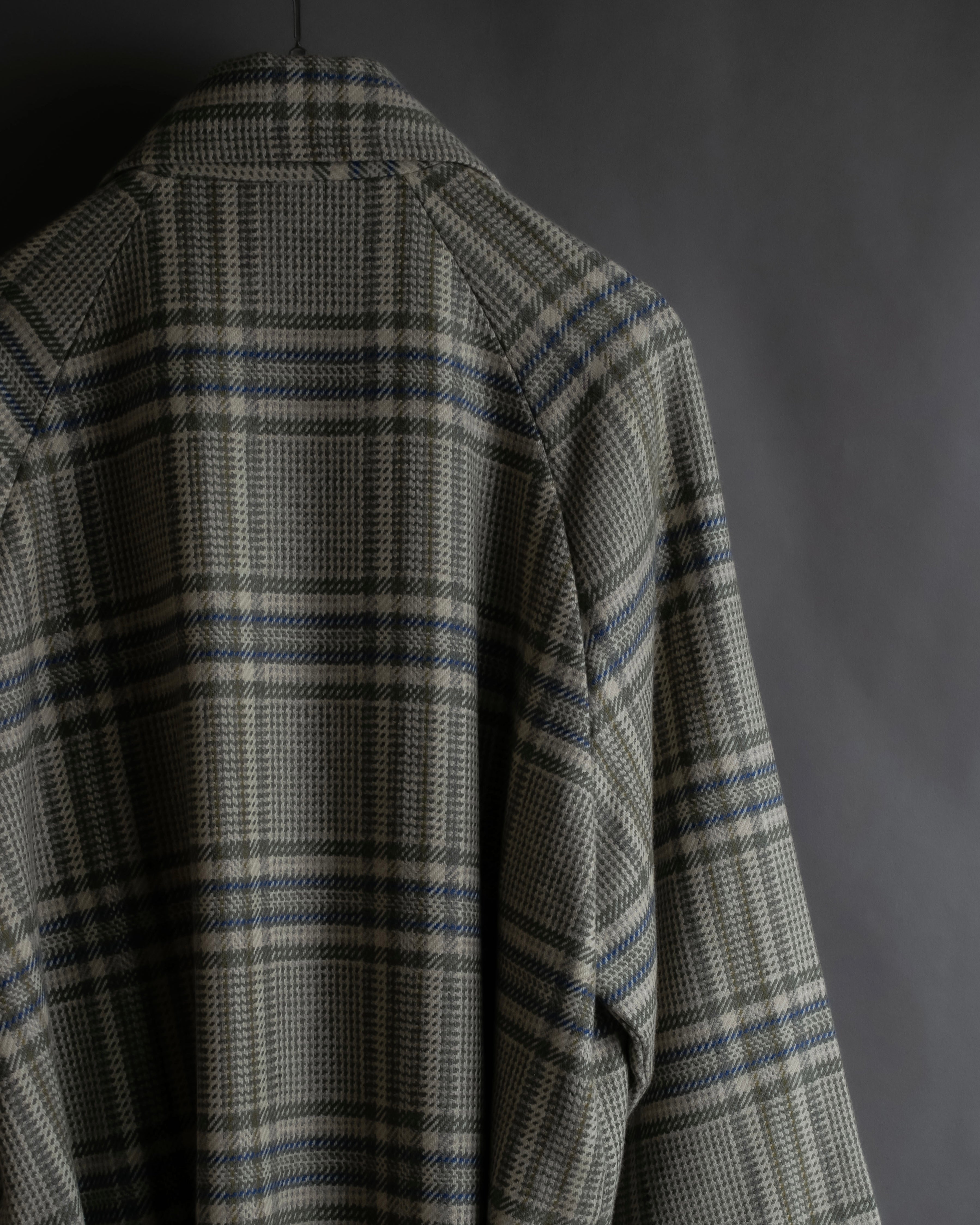 "PIERRE BALMAIN" Glen check belted gown coat