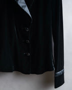 "ARMANI COLLEZIONI" Satin switched design velvet jacket