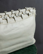 "Christian Dior" Metal ring leather combination design bag