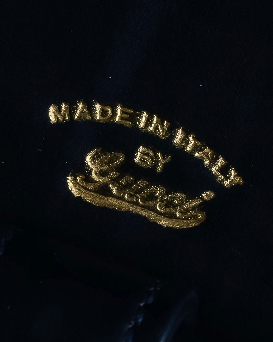 "GUCCI" Dark navy suede leather shoulder bag