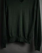 “GUCCI” Late 90’s-10’s Fine gauge v-neck knit