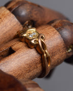 "Christian Dior" Diamond top design gold ring