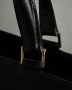 "Salvatore Ferragamo" Gancini motif both sides design leather hand bag