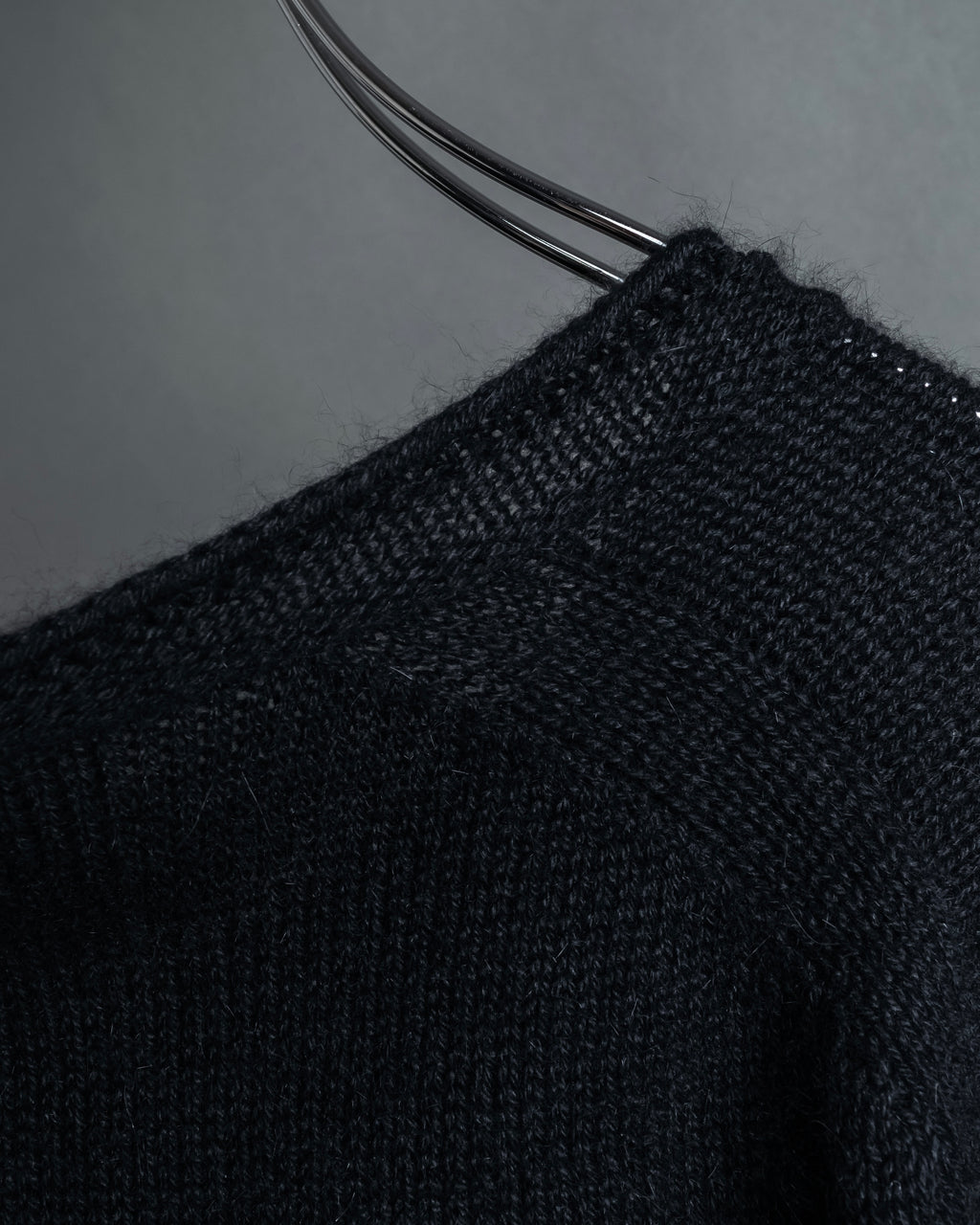 "GUCCI" Silky mix angora V-neck knit pullover