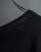 "GUCCI" Silky mix angora V-neck knit pullover