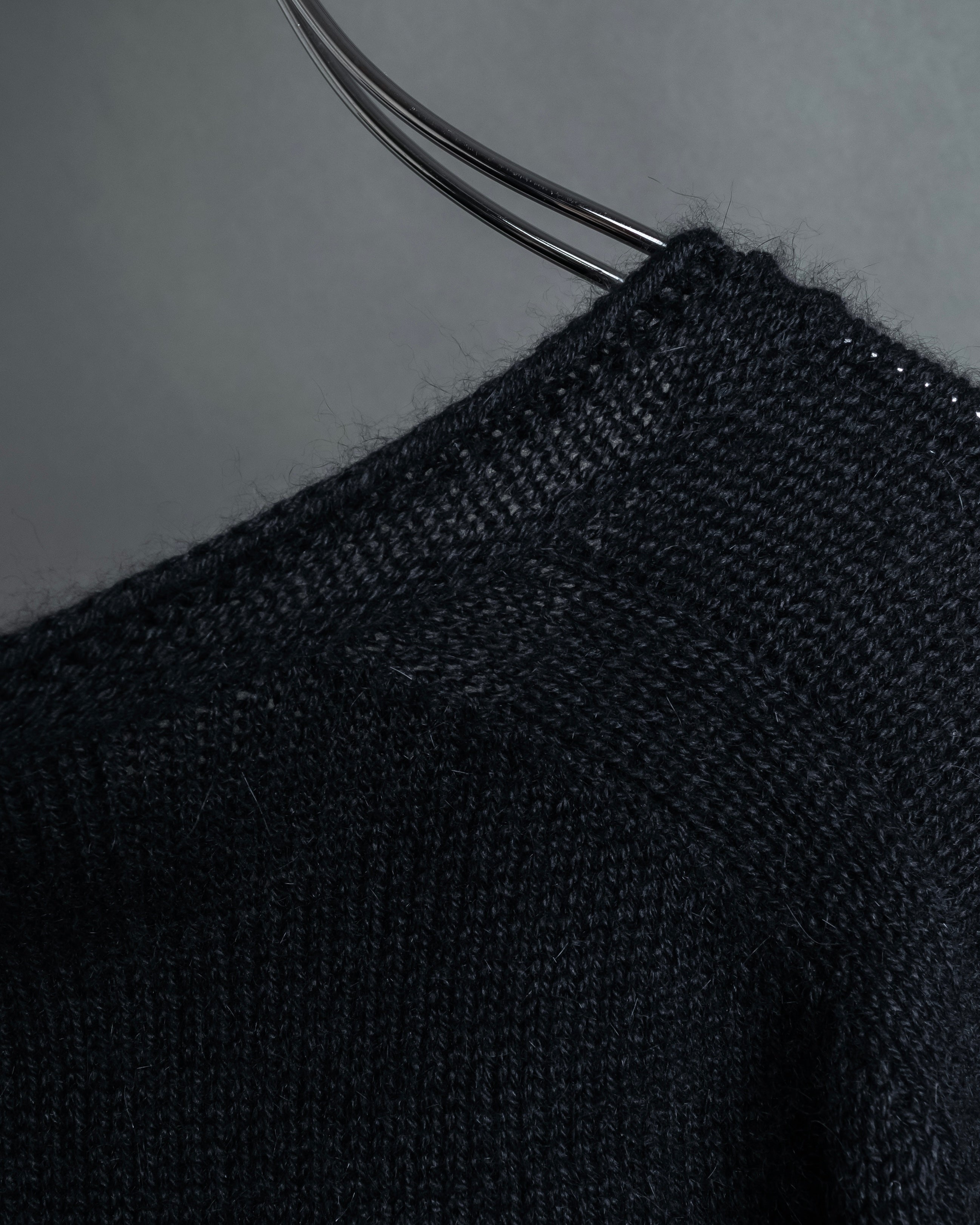 "GUCCI" Silky mix angora V-neck knit pullover