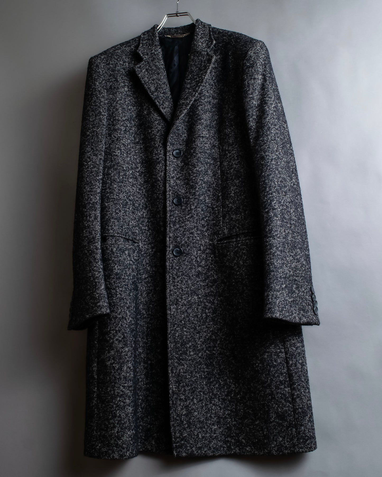 "DOLCE & GABBANA" Oversized tweed long chesterfield coat