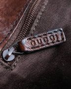 "GUCCI" GG canvas horsebit detail shoulder bag