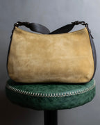 "LOEWE" Anagram logo engraved suede leather tote bag