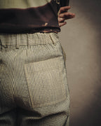 -SPECIAL- “Christian Dior” 20’s silk cotton striped straight trousers