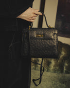 -SPECIAL- "Balenciaga" 90's-00's Ostrich leather structured top handle bag