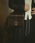 -SPECIAL- "HERMES" 50's Vintage box calf leather shoulder bag