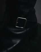 "CHANEL" 2006-12 Double-buckle leather engineer boots