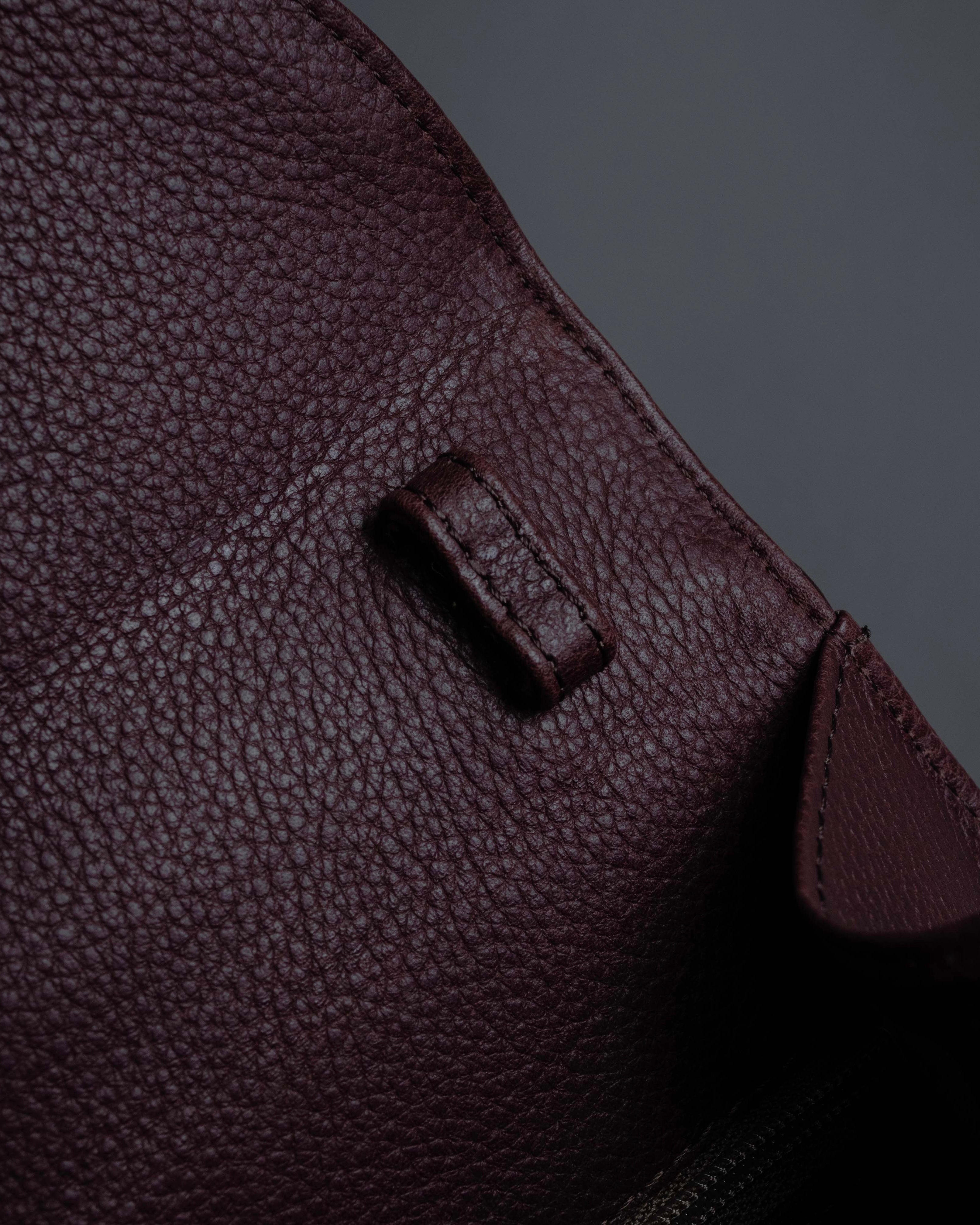 "YVES SAINT LAURENT" Diamond trim design 2way leather handle bag