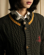 "Vivienne Westwood" Orb logo engraved cable knit cardigan