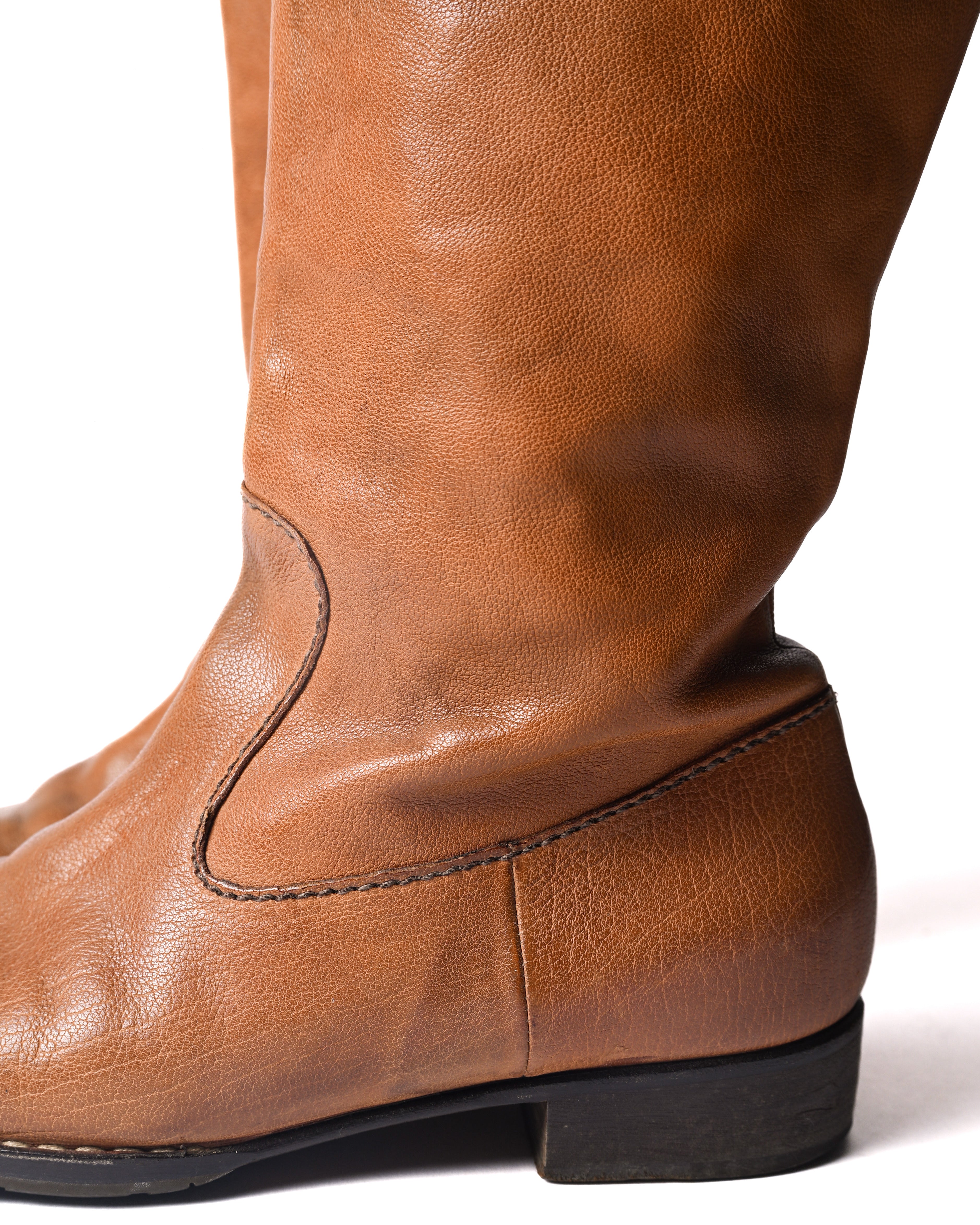 HENRY BEGUELIN/ Western Detailed Long Leather Boots